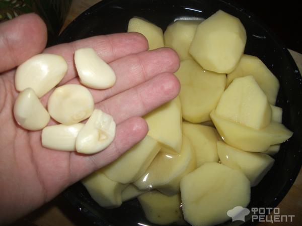 Картофельное пюре сливочное с комочками и чесночком