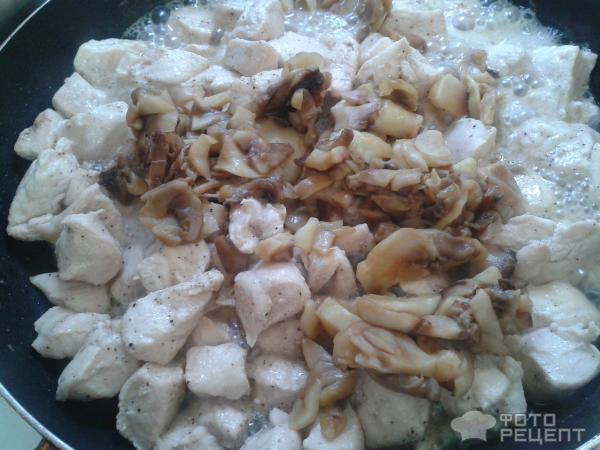 Рецепт Куриное филе с шампиньонами в сливках и чесночком фото