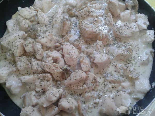 Рецепт Куриное филе с шампиньонами в сливках и чесночком фото