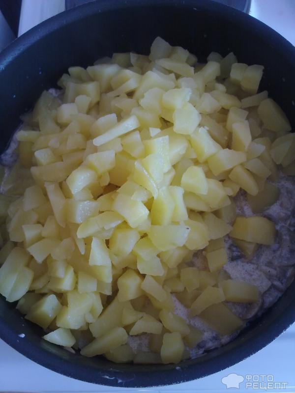 Рецепт Картофель в сметанно-грибном соусе фото