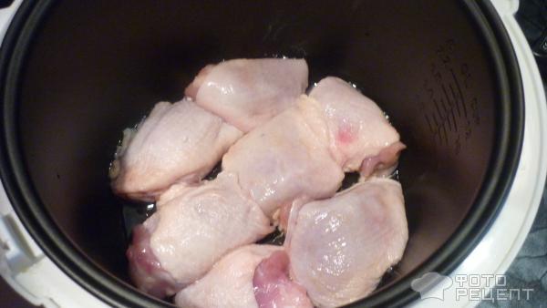 Рецепт Тушеные куриные бедрышки фото