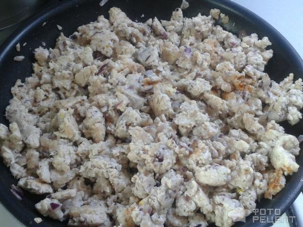 Рецепт Лазанья с куриным фаршем и шампиньонами фото