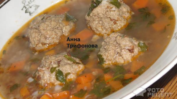 Рецепт Гречневый суп с фрикадельками фото