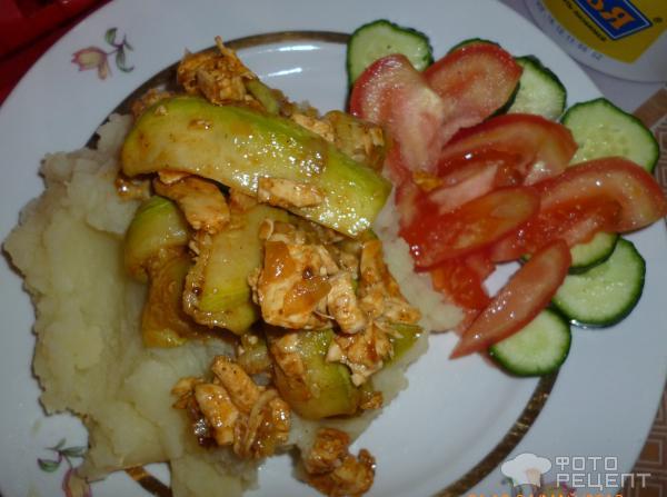 Рецепт Тушеные кабачки фото