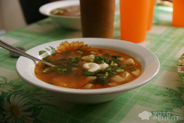 Томатный суп с консервированной фасолью в соусе