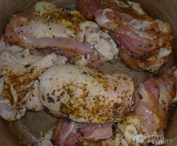 Рецепт Курица жареная с чесноком фото