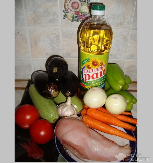 Рецепт Куриное филе тушеное с овощами фото