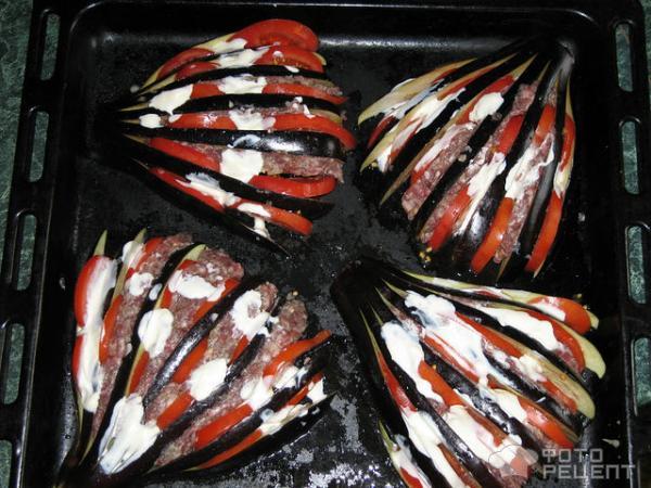 Рецепт Баклажаны запеченные в духовке -веер фото