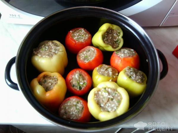 Рецепт Перцы и помидоры фаршированные фото