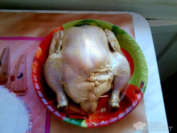 Рецепт Курица в рукаве, фаршированная фото