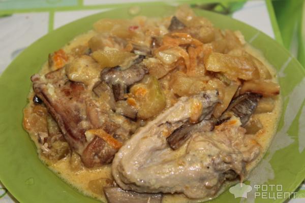 Рецепт Рагу с курицей, грибами и овощами фото