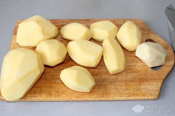 Рецепт Картофель запечённый с сыром и колбасой фото