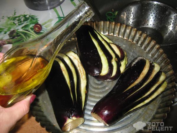Рецепт Баклажаны запеченные в духовке -веер фото