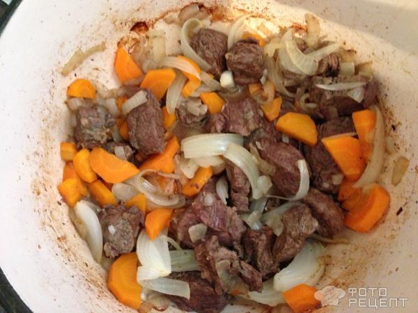 Как приготовить Мясо с овощами в казане на костре: