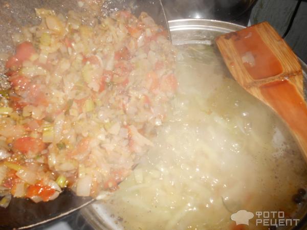 Постные Щи из свежей капусты с сельдереем