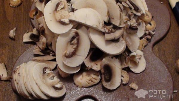 Рецепт Фунчоза с грибами в сливочно-сырном соусе фото