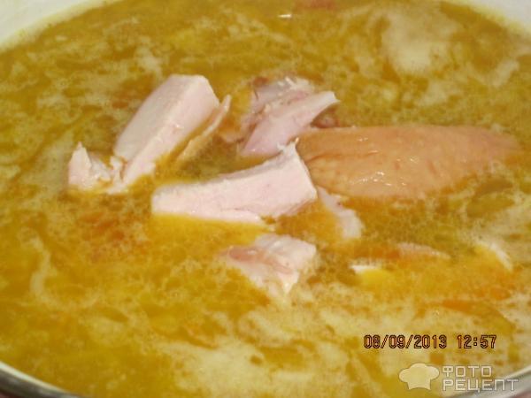 Рецепт Гороховый суп с копченой курицей фото