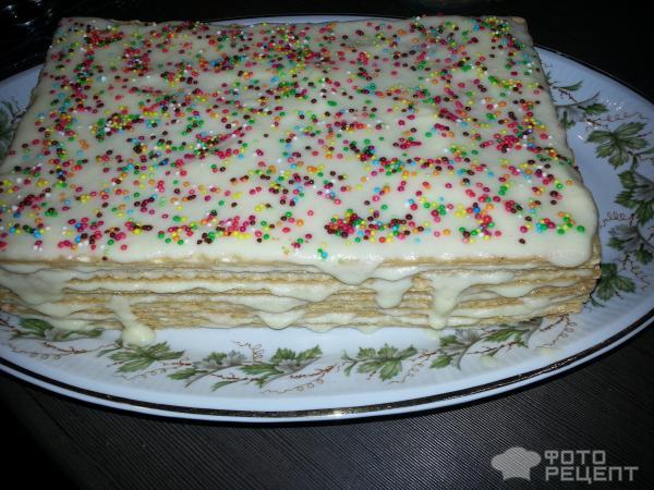 Рецепт: Вафельный торт с заварным кремом фото