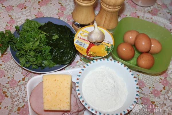 Рецепт Рулет с ветчиной, шпинатом и сыром фото