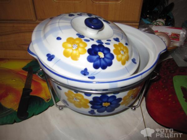 Рецепт Свекольник с жареной картошечкой и колбасой. фото