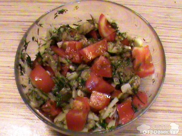 Рецепт салата Баклажаны с помидором фото