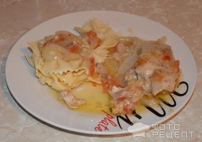 Рецепт Курица с помидорным, луком и соусом фото