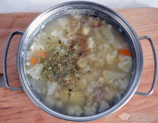 Суп с цветной капустой и сметаной фото