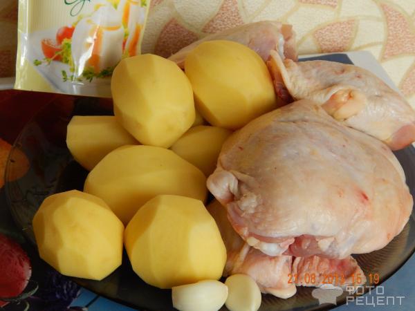Куриные бедрышки запеченные с картошкой фото