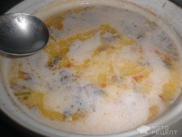 Сырный суп с шампиньонами фото