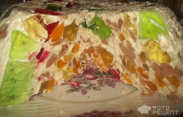 Сметанно-желейный торт с крекером фото