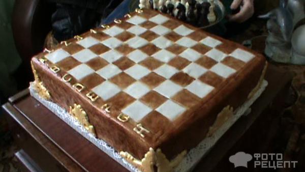 Бисквитный торт Шахматная Доска с кремом из сгущенки