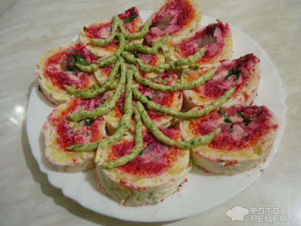 Селедка под шубой в рулете фото