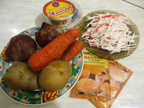 Селедка под шубой в рулете фото