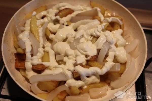 Тушеный картофель с кальмарами