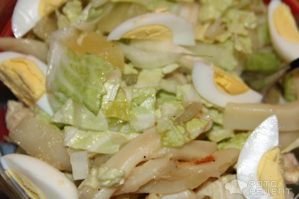 Новогодний салат с кальмарами Монпасье фото