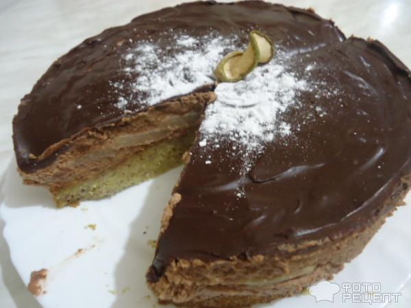 Торт-мусс с грушами и шоколадом фото