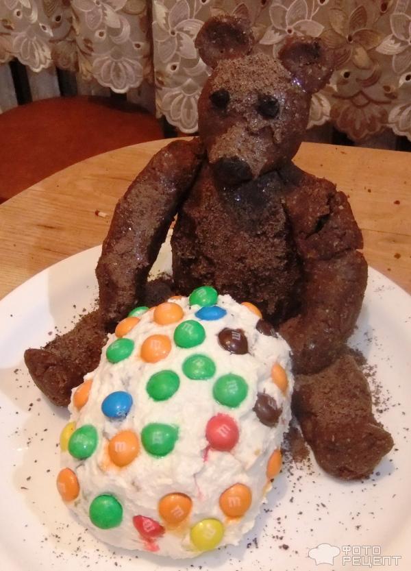 Торт шоколадный медведь на Рождество фото
