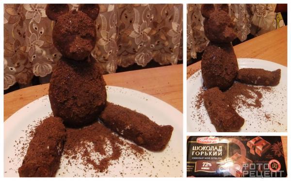Торт шоколадный медведь на Рождество фото