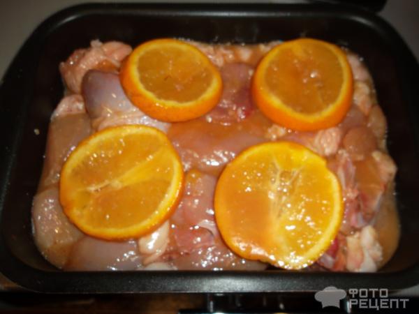 Курица запеченная с апельсинами фото