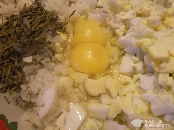 Начинка для пирогов из риса и яиц фото