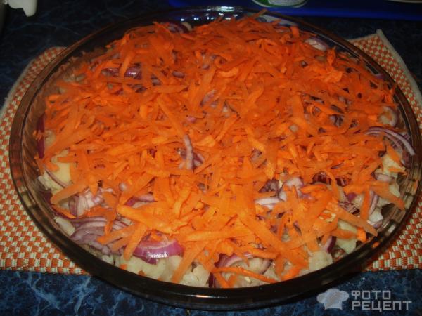 Цветная капуста, запеченная с морковью и красным луком фото