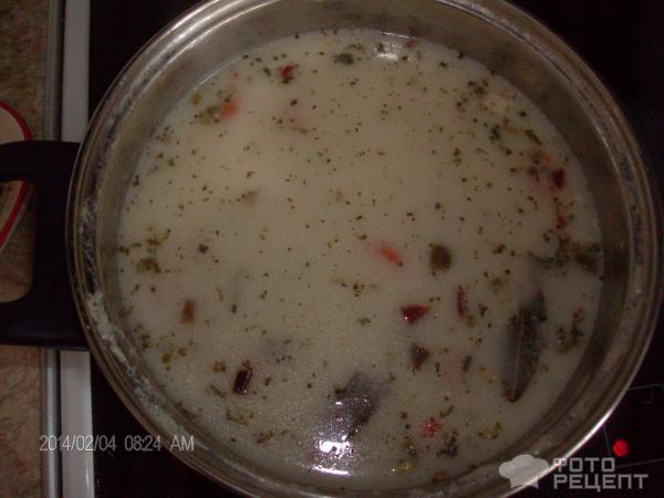 Сливочный суп с консервированной горбушей фото