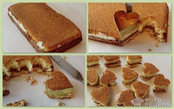 Бисквитное пирожное-валентинка фото