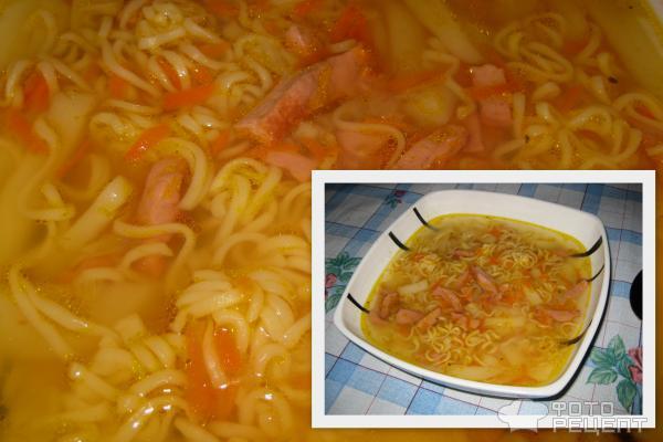 Суп с вермишелью быстрого приготовления фото