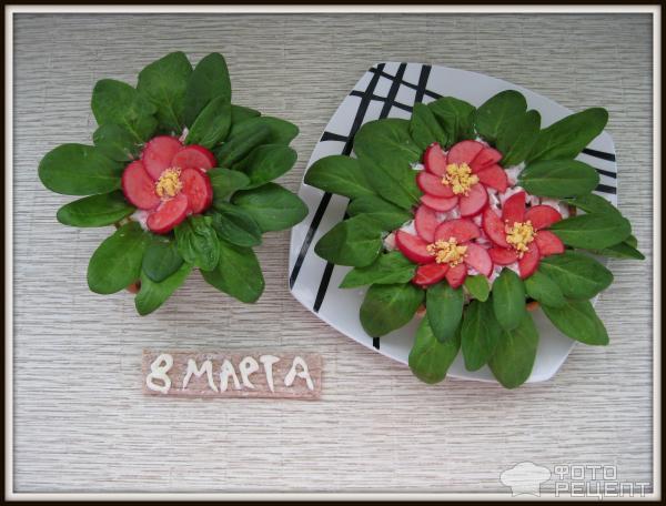 Салат Горшочки с цветами фото