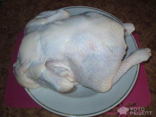Сочная курица с чесноком, запеченная в рукаве фото