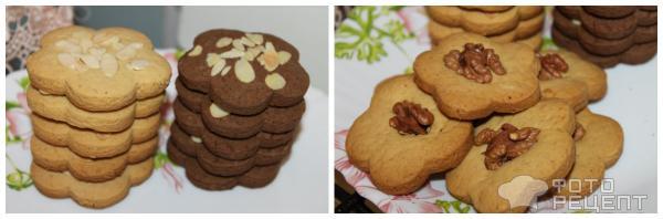 Песочное печенье с орехами фото