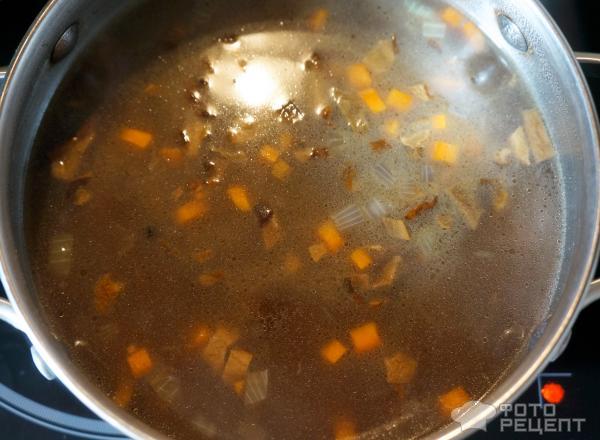 Чечевичный суп с сушеными грибами фото
