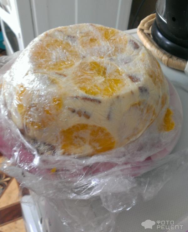 Желейный торт апельсины в йогурте фото