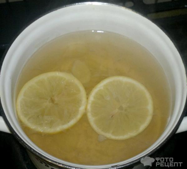 Чай с имбирем, медом и лимоном фото